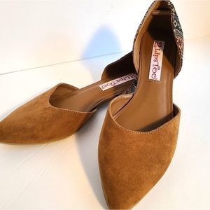 NEW 2 Lips Too Brown Suede Embroidered Flats